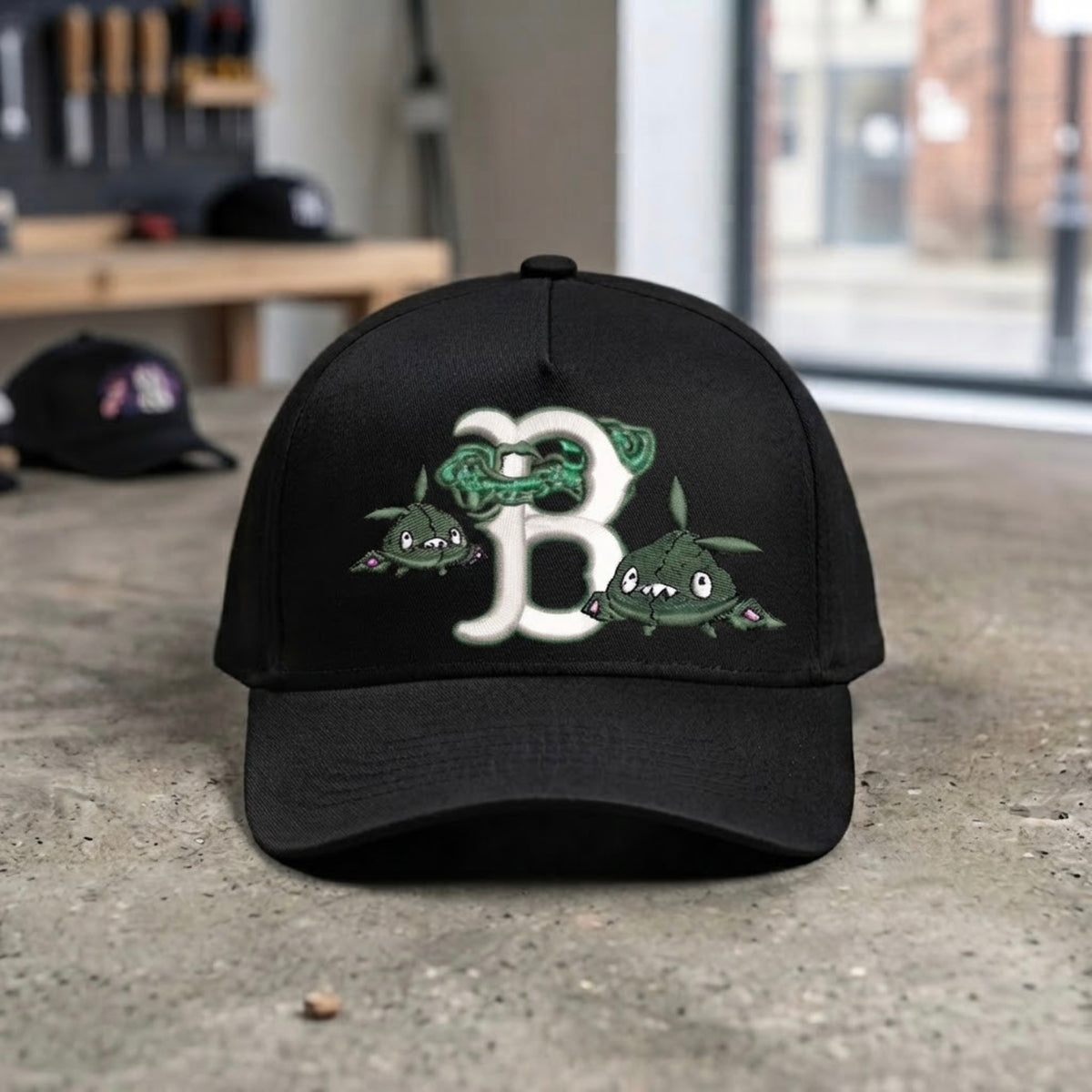 Nature Creature Inspired Embroidered B Hat | Anime Streetwear Cap