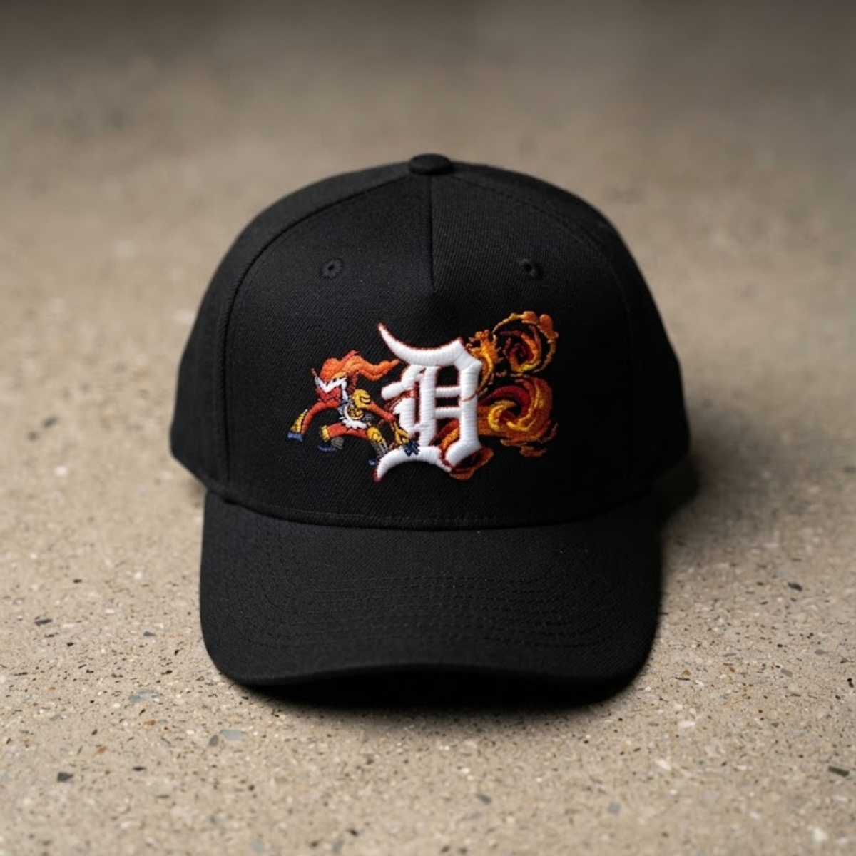 Fire monkey x Detroit embroidery anime hat
