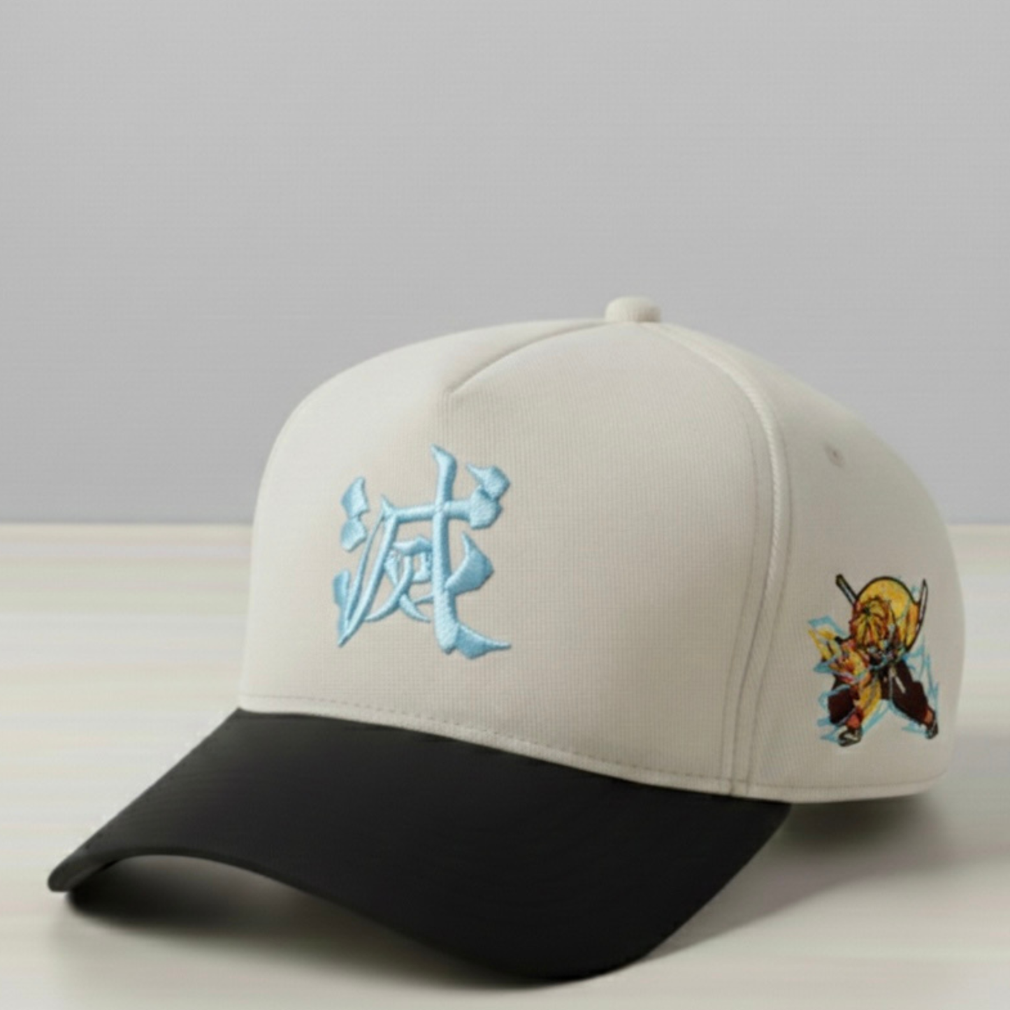 Anime-Inspired Thunder Swordsman Embroidered Hat – Lightning Style Design