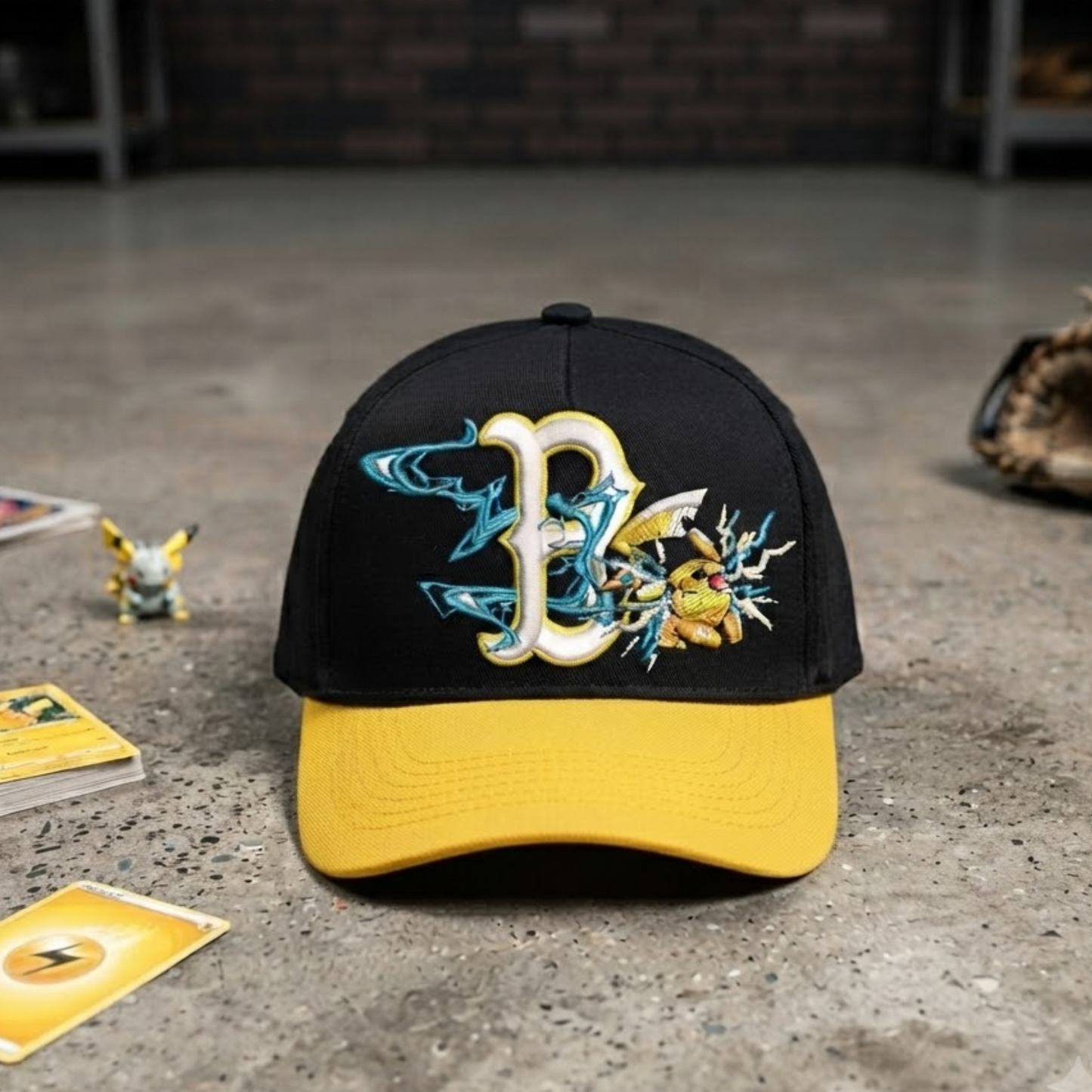 Electric Mouse Inspired Embroidered B Hat | Anime Streetwear Cap