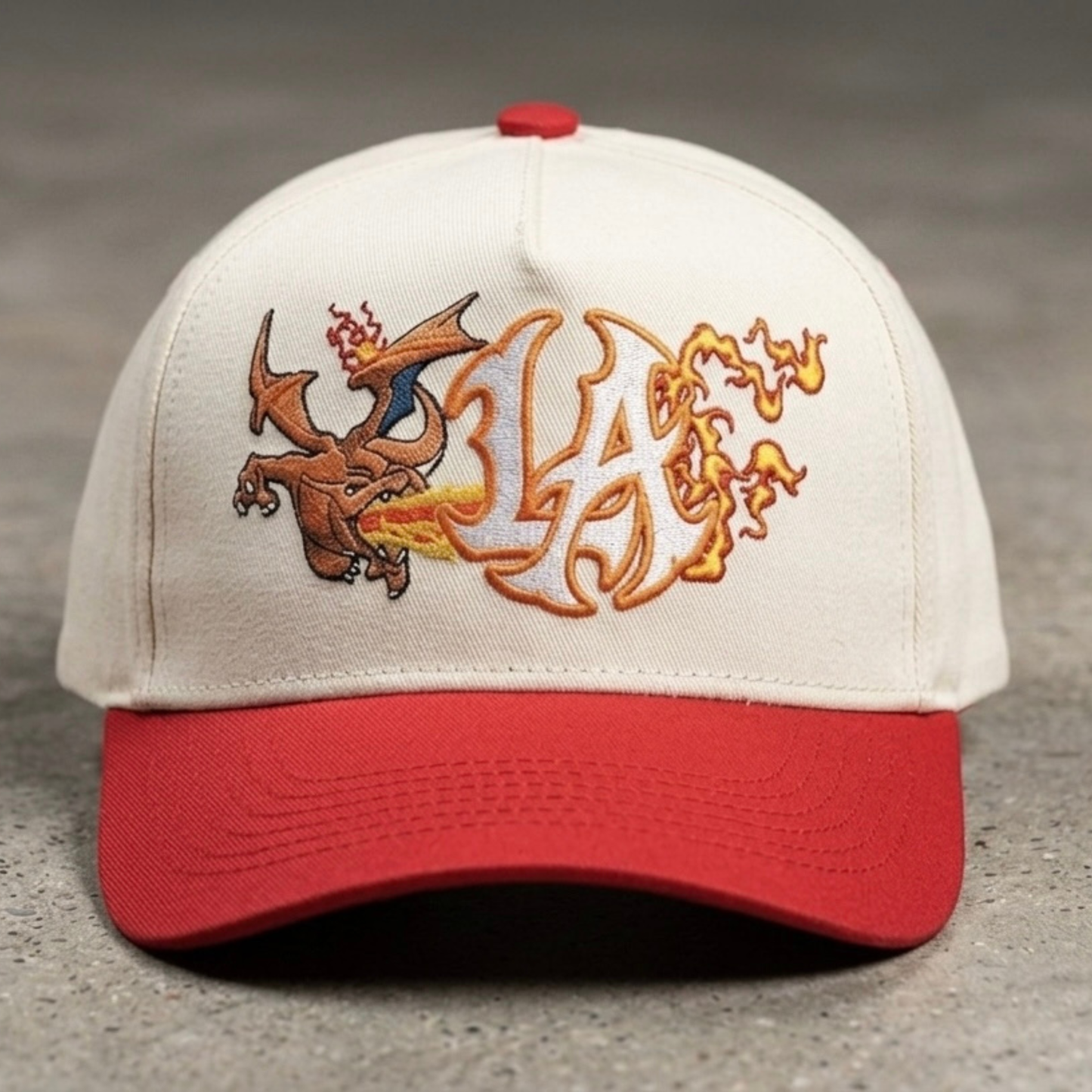 Fire Dragon Inspired LA Embroidered Hat | Anime Streetwear Cap