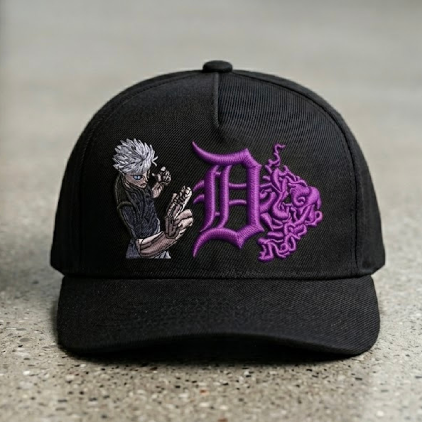 White-Haired Sorcerer Inspired Detroit Embroidered Hat | Anime Streetwear