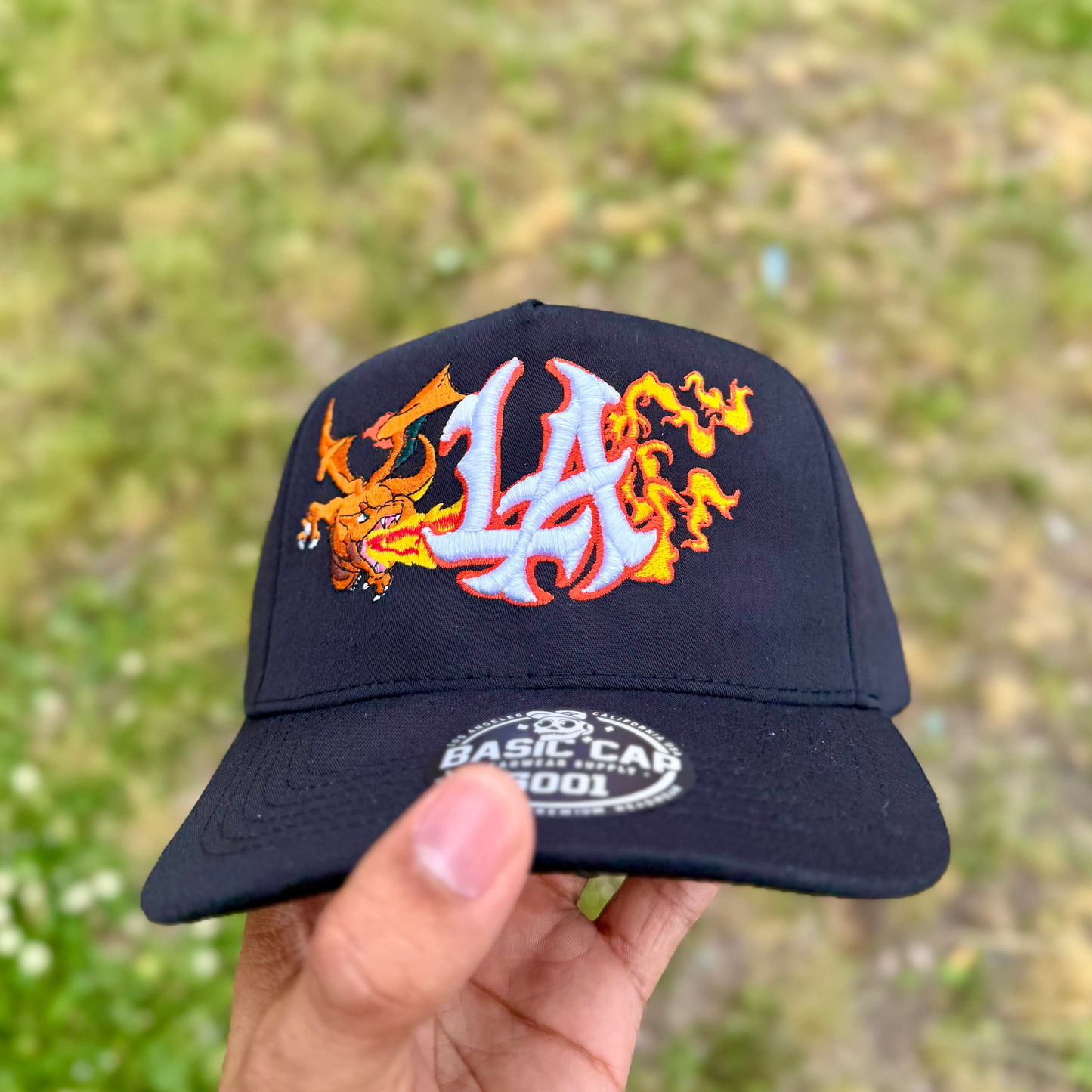 Fire Dragon Inspired LA Embroidered Hat | Anime Streetwear Cap