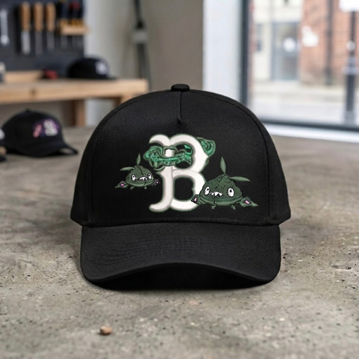 Nature Creature Inspired Embroidered B Hat | Anime Streetwear Cap
