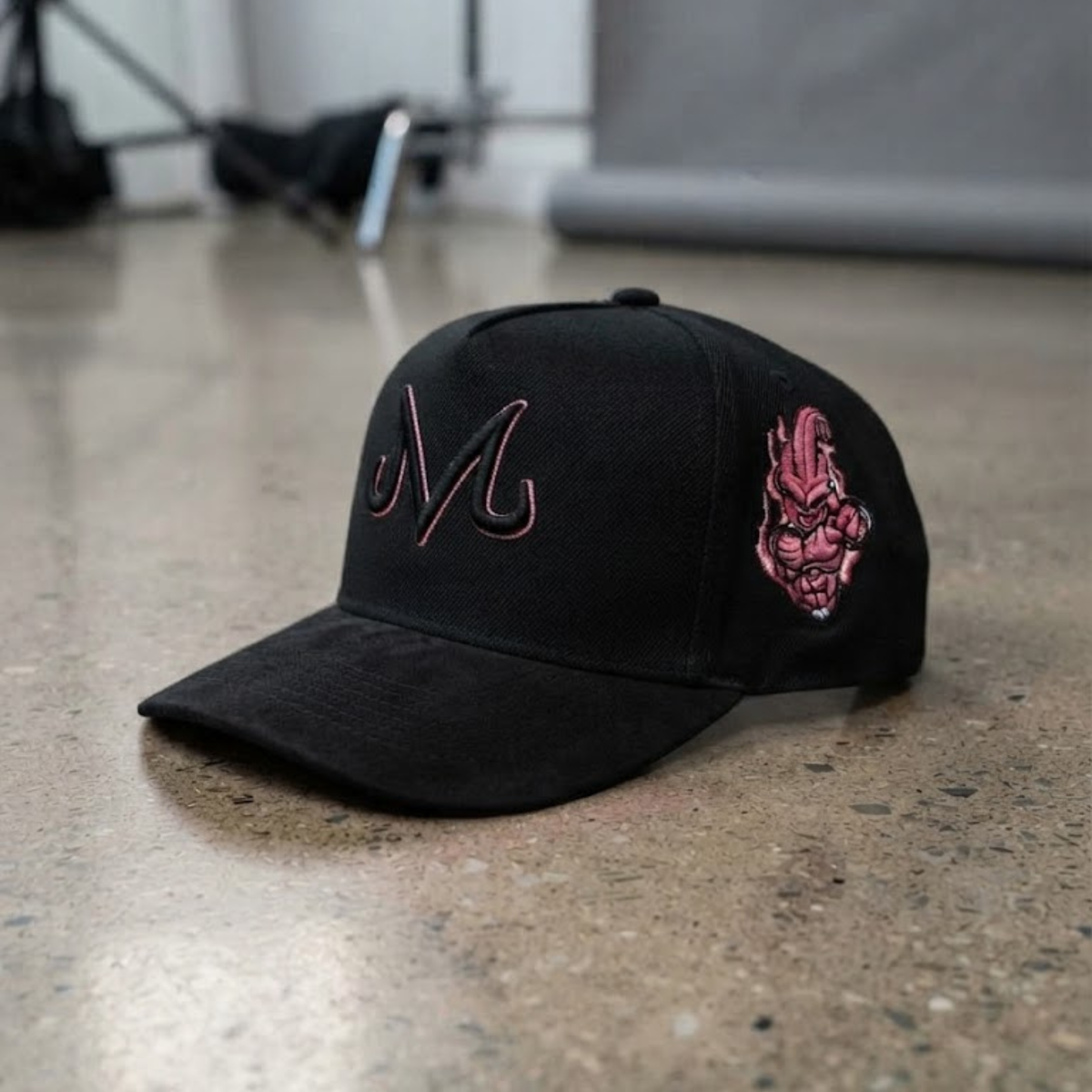 Anime-Inspired Pink Villain Embroidered Hat – Bubblegum Style Design