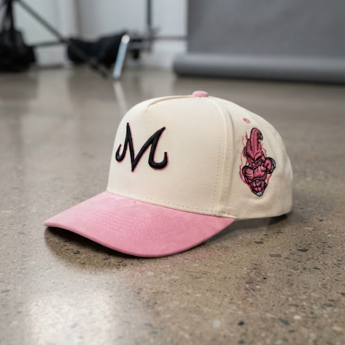 Anime-Inspired Pink Villain Embroidered Hat – Bubblegum Style Design