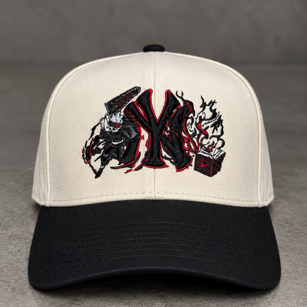 Black warrior not magic embroidery ny anime hat