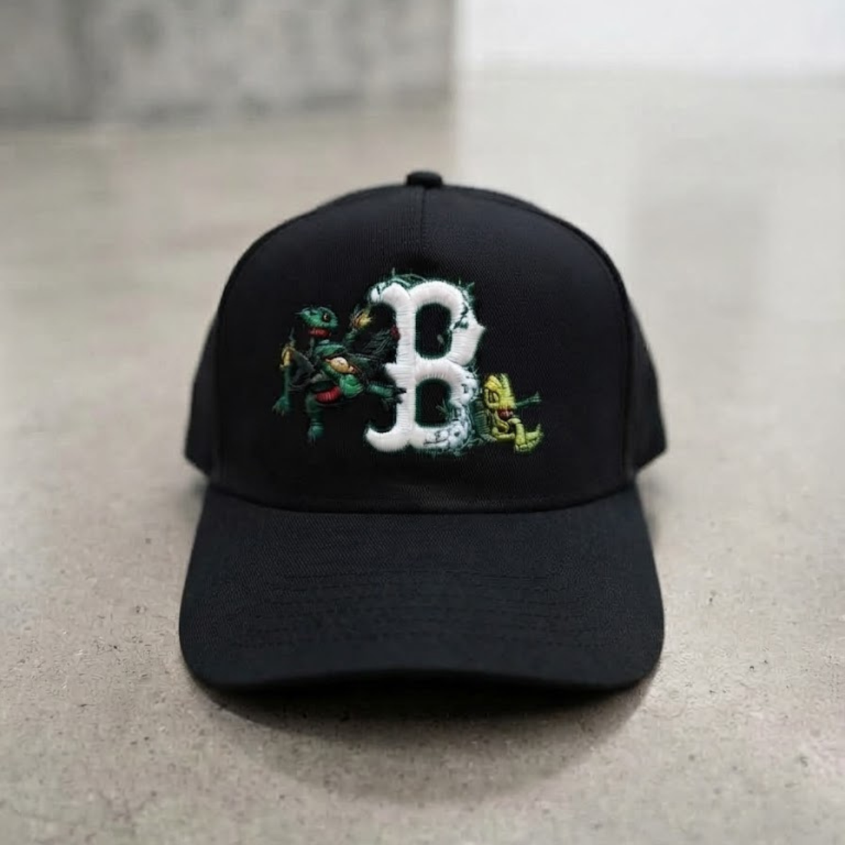 Green reptile x b embroidery anime hat