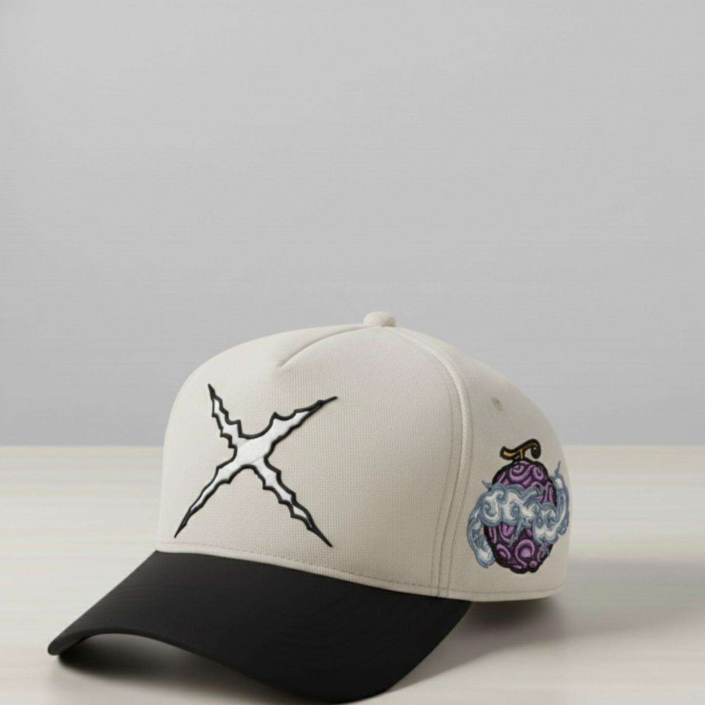 Anime-Inspired White Cloud Warrior Fruit Embroidered Hat – Awakening Style