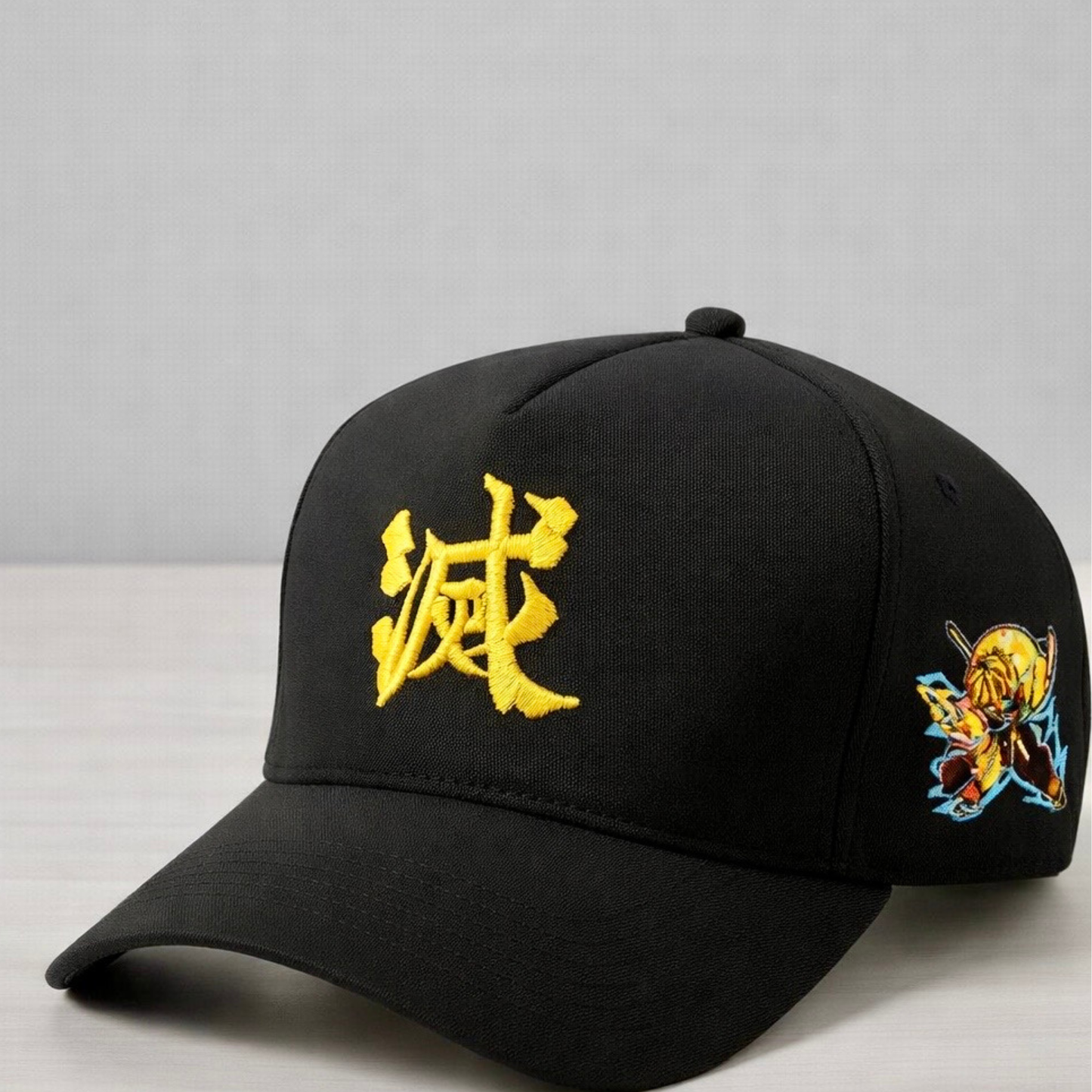 Anime-Inspired Thunder Swordsman Embroidered Hat – Lightning Style Design