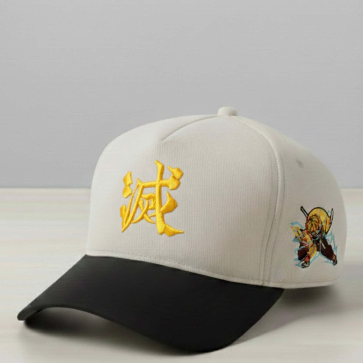 Anime-Inspired Thunder Swordsman Embroidered Hat – Lightning Style Design