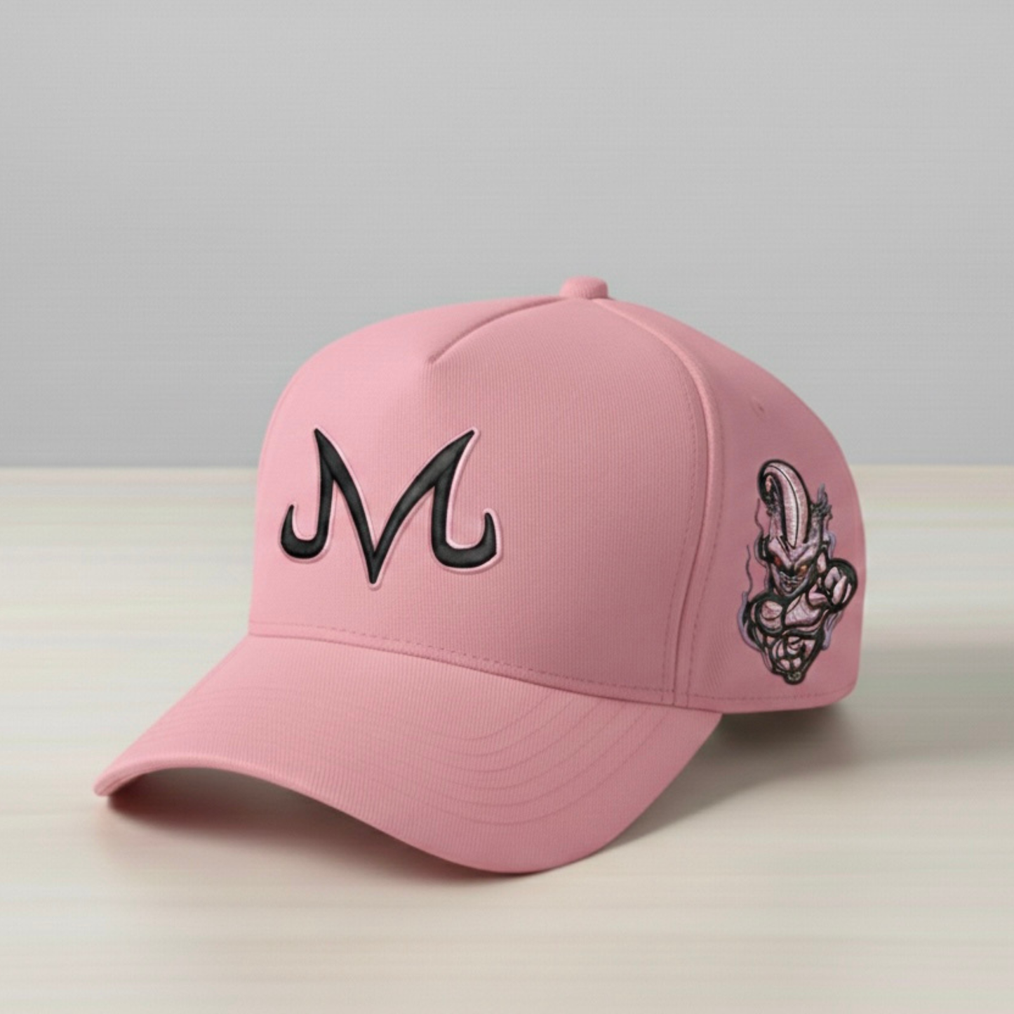 Anime-Inspired Pink Villain Embroidered Hat – Bubblegum Style Design