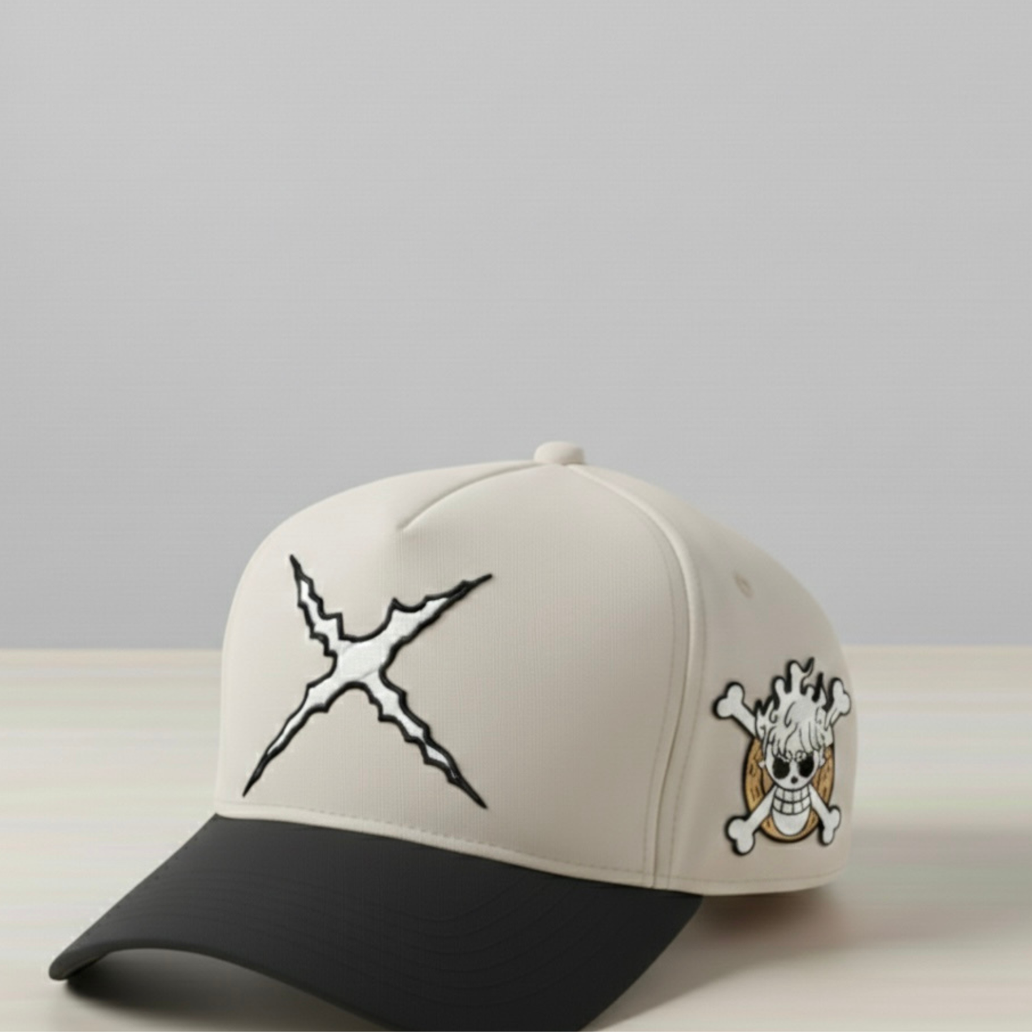 Anime-Inspired White Cloud Warrior skull Embroidered Hat – Awakening Style