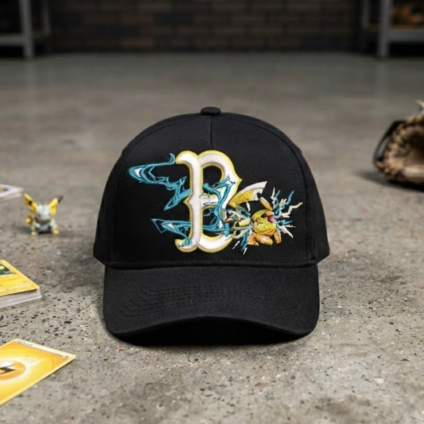 Electric Mouse Inspired Embroidered B Hat | Anime Streetwear Cap