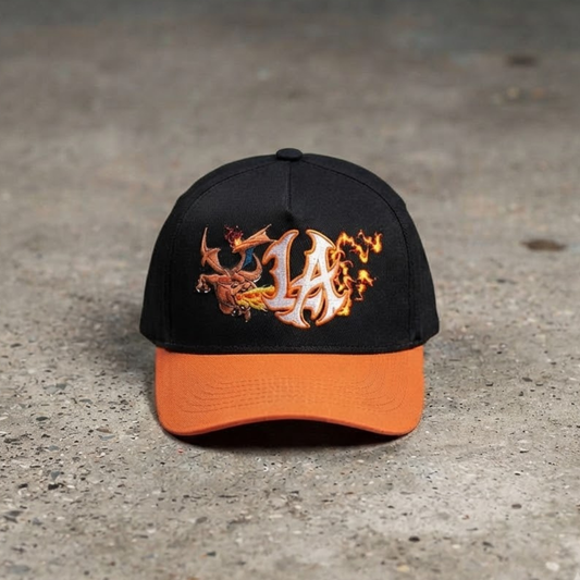 Fire Dragon Inspired LA Embroidered Hat | Anime Streetwear Cap
